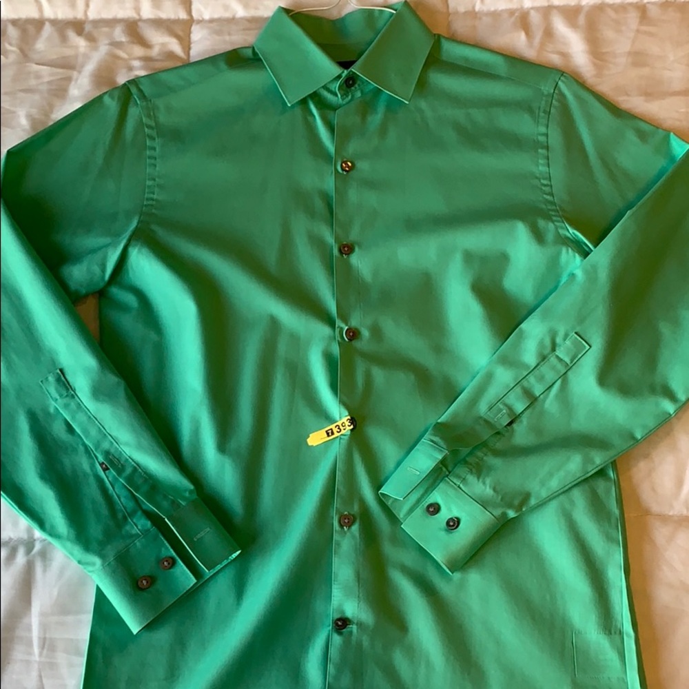 J.Ferrar, size small, modern fit, aqua colored